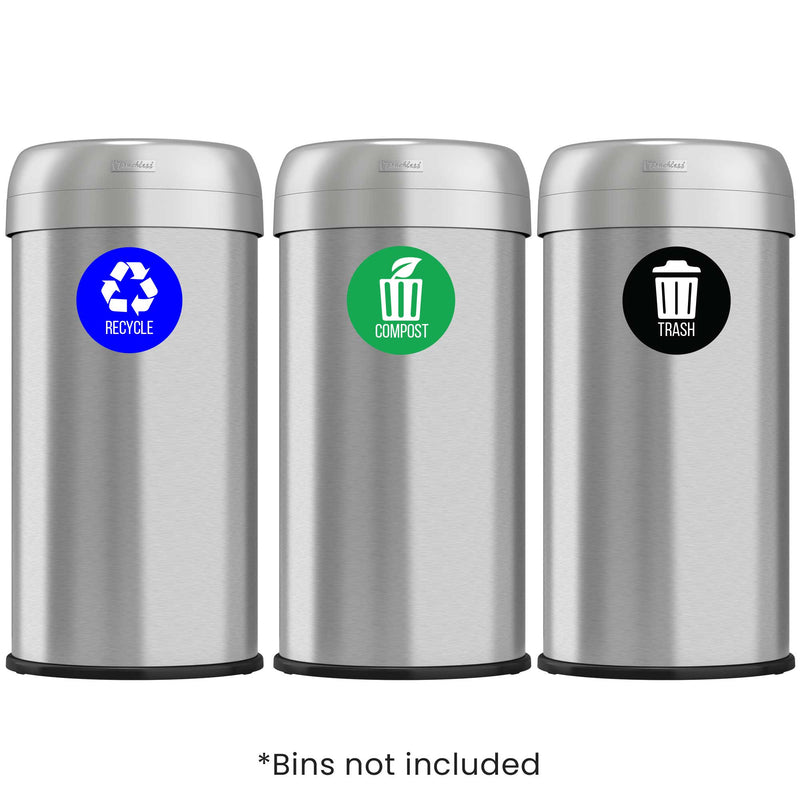 iTouchless 3" Trash / Recycle / Compost Decal Set. Bins not included.