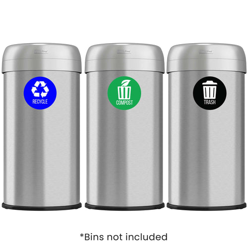 iTouchless 3" Trash / Recycle / Compost Decal Set. Bins not included.