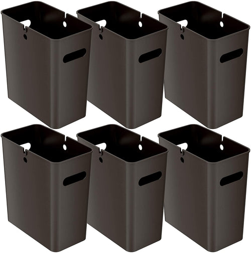 4.2 Gallon / 16 Liter SlimGiant Mocha Black Wastebasket (6-Pack)